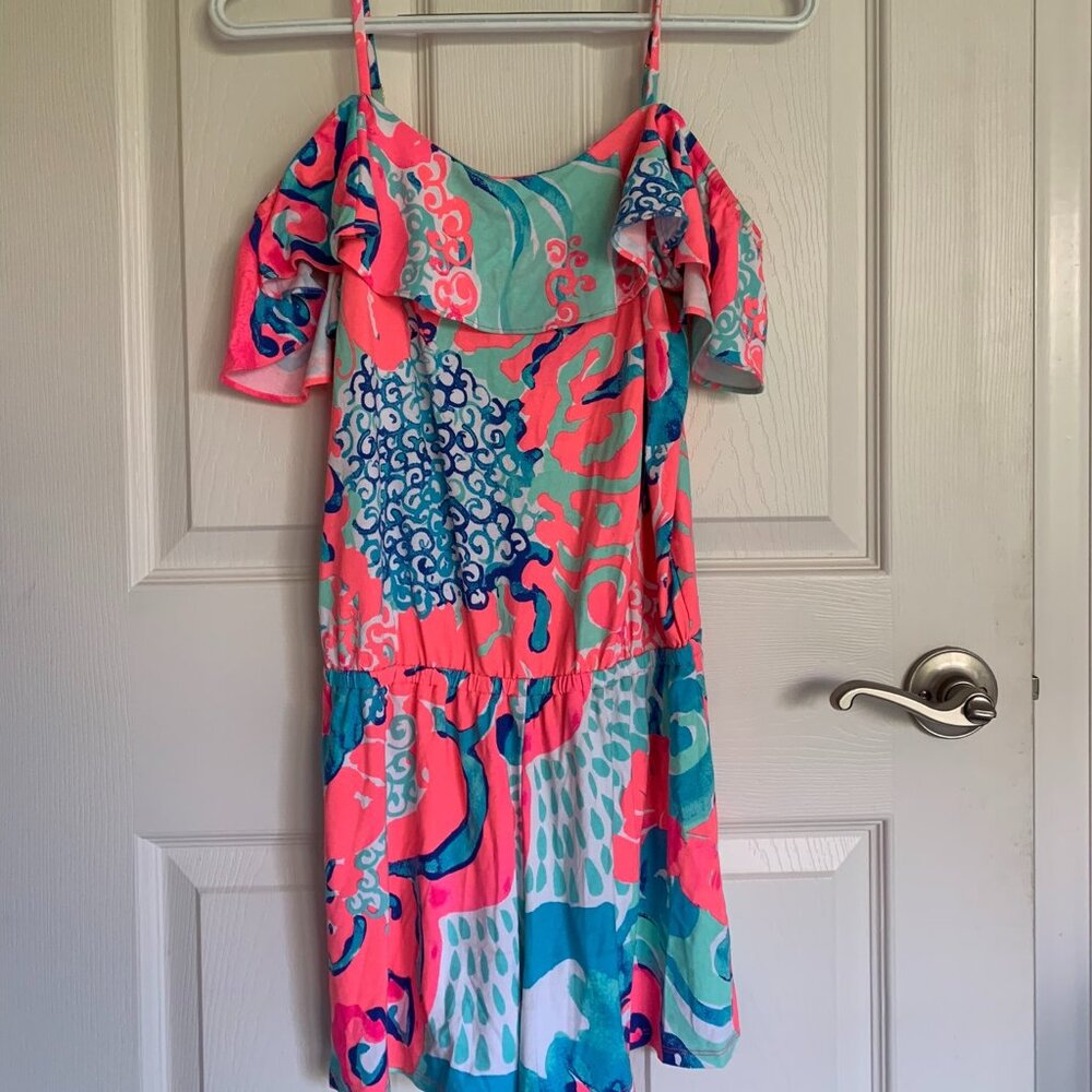 Lilly Pulitzer Klea Off The Shoulder Romper, I'm So Jelly, Size XS NWOT